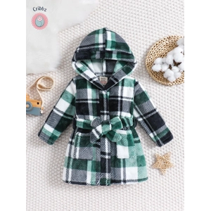 Cozy Hooded Flannel Bathrobe for Babies