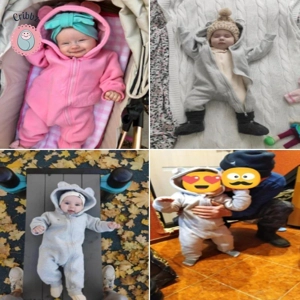 Cozy Bear Hoodie Romper for Infants