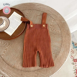 Soft Knitted Baby Overalls Versatile Pants