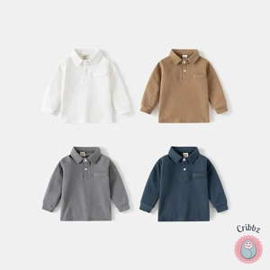 MILANCEL Boys Long Sleeve Polo Shirt