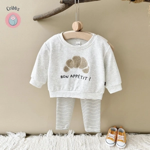 Cartoon Embroidery Toddler Tracksuit Set