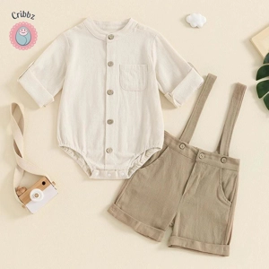 Cotton Linen Baby Boy Outfit Set