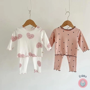 Spring Dot Print Baby Pajama Set