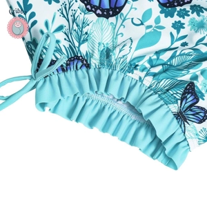 Girls Long Sleeve Butterfly Swimsuit
