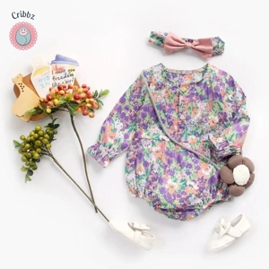 Cute Cotton Baby Girl Bodysuits with Headband