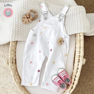 White Denim Baby Overalls Jumpsuit