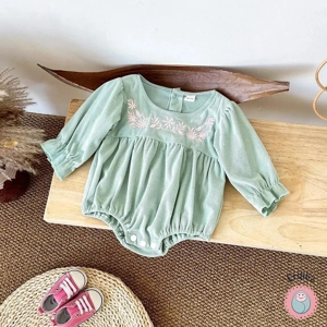 Floral Embroidery Baby Girl Bodysuit