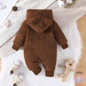 Cute Cartoon Bear Hoodie Romper for Infants