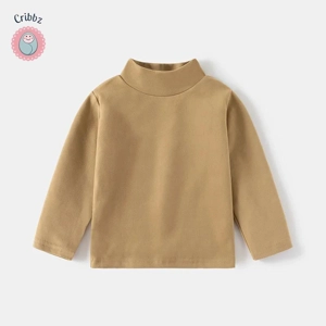 Kids High Collar Solid Color Undershirts