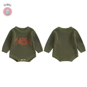 Newborn Christmas Knitted Sweater Romper