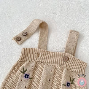 Toddler Girl Embroidered Flower Sweater Set