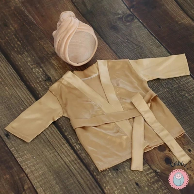 Newborn Photography Silk Bathrobe Set title=