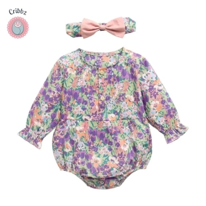 Cute Cotton Baby Girl Bodysuits with Headband