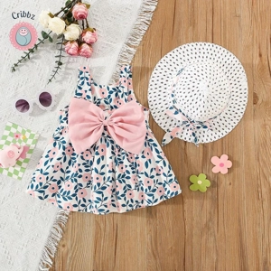 Summer Floral A-line Dress with Hat