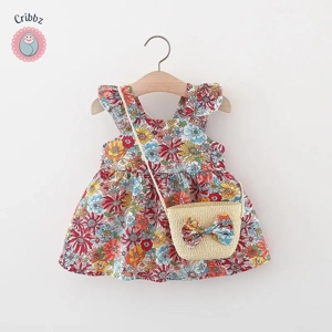 Floral Cotton Dress Set for Baby Girls