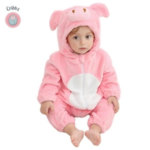 Hooded Flannel Baby Romper Jumpsuit