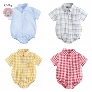 Cotton Baby Boy Short Sleeve Bodysuits