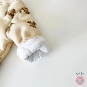 Cute Bear Print Winter Baby Jumpsuit