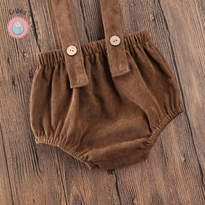 Cute Corduroy Suspender Rompers for Babies