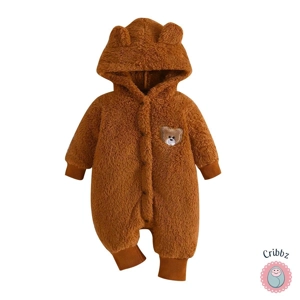 Cute Cartoon Bear Hoodie Romper for Infants