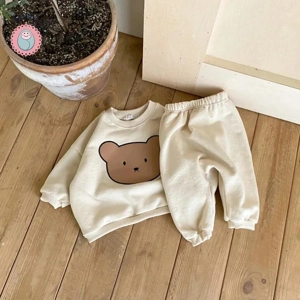 MILANCEL Toddler Bear Head Hoodie Set