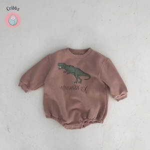 Dinosaur Fleece One-Piece Baby Bodysuit