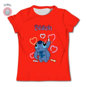 Kawaii Stitch Kids Summer Cartoon Tee