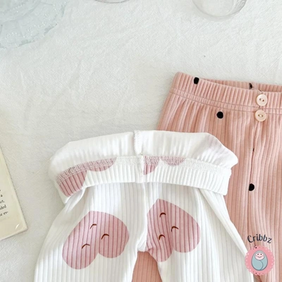 Spring Dot Print Baby Pajama Set title=