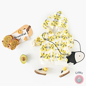 Baby Long Sleeve Zippered Hooded Coat