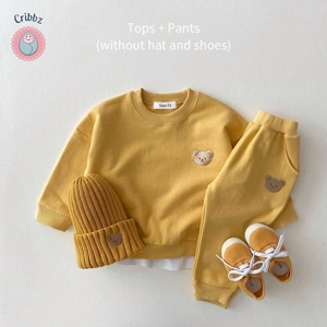 Cute Baby Bear Sweatshirt and Pants Outfit
