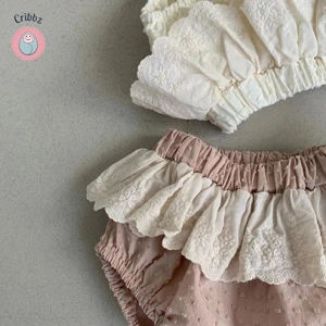 {Girls Lace Bloomer Toddler Shorts