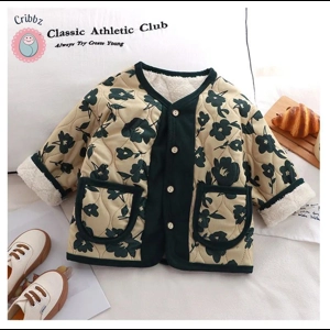 Cute Floral Fleece Padded Winter Jacket