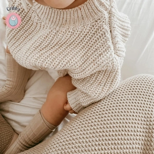 Warm Oversized Cable Knit Baby Sweater