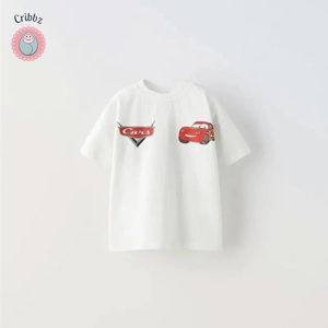 Cartoon Print Short Sleeve T-Shirt for Boys