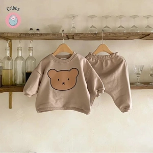 MILANCEL Toddler Bear Head Hoodie Set