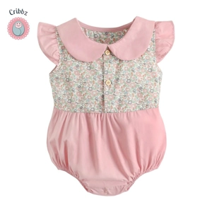 Cute Floral Summer Bodysuits for Baby Girls