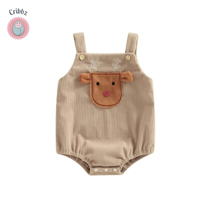 Christmas Corduroy Baby Deer Jumpsuit