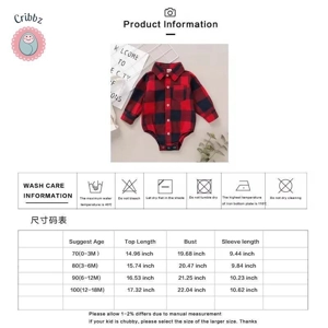 Red Plaid Long Sleeve Baby Boy Romper
