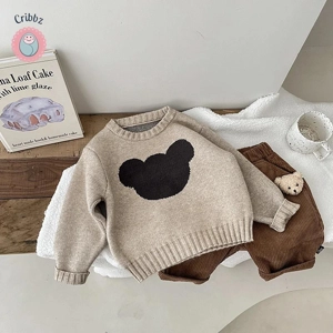 Cute Cartoon Bear Cotton Sweater for Babies