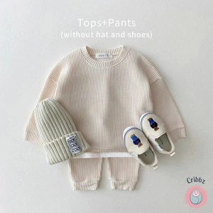 Toddler Waffle Cotton Sweatshirt and Pants Set