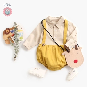 Plaid Cotton Long Sleeve Baby Bodysuit