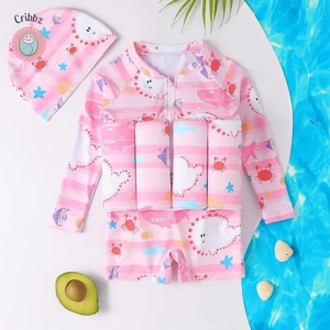 Childrens Cartoon Print Buoyancy Swimsuit