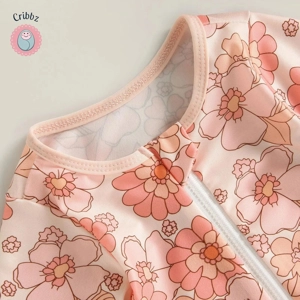 Flamingo Flower Print Baby Girl Swimwear