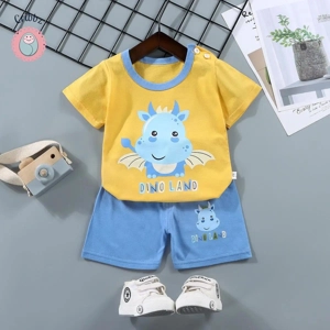 Kids Cartoon Print T-Shirt & Shorts Set
