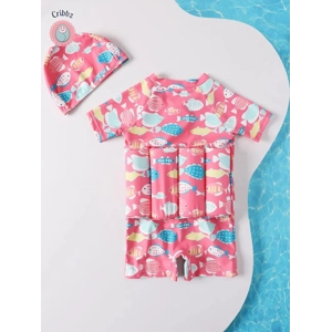 Childrens Cartoon Print Buoyancy Swimsuit
