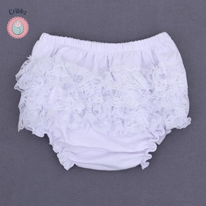 Ruffle Lace Leopard Baby Bloomers Diaper Cover