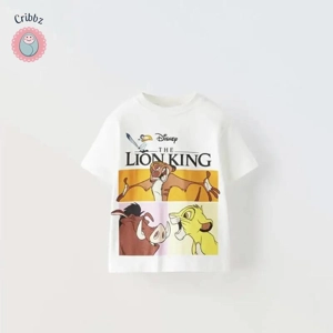 Lion Cartoon Short-Sleeved T-Shirt for Kids