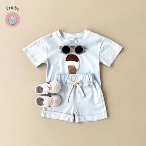 Summer Ice Cream Print Baby Outfit Set