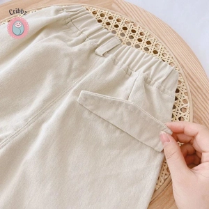 Casual Elastic Waist Kids Trousers