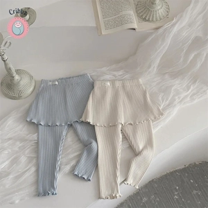 Baby Girls Casual Suit with Lotus Leaf Collar